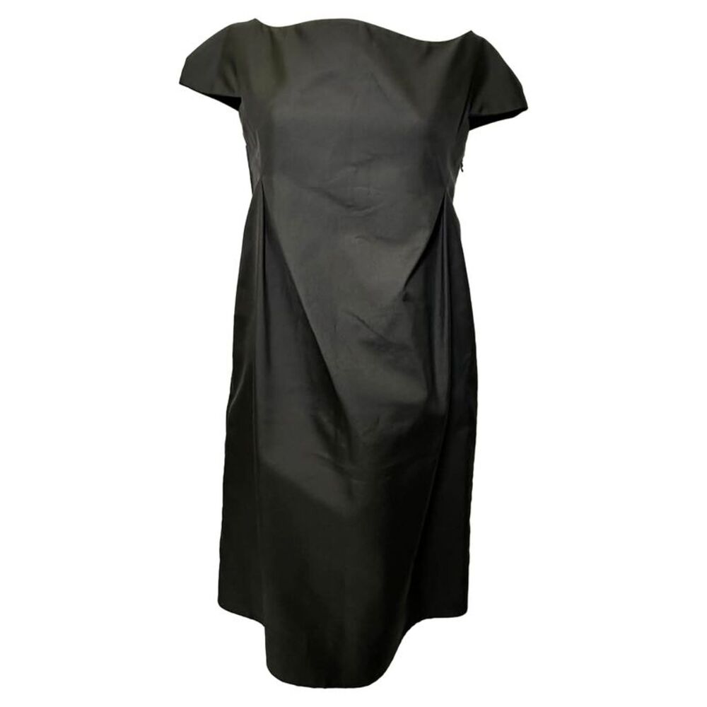 Jil Sander Knee Length Dress in Black Silk